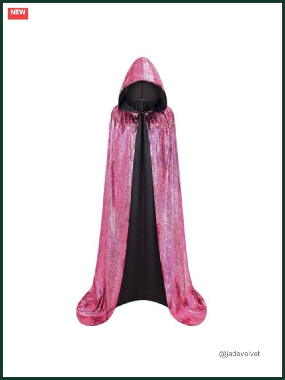 Full Length Hooded Cloak Sparkle Shiny Cape Wizard Cosplay Costume